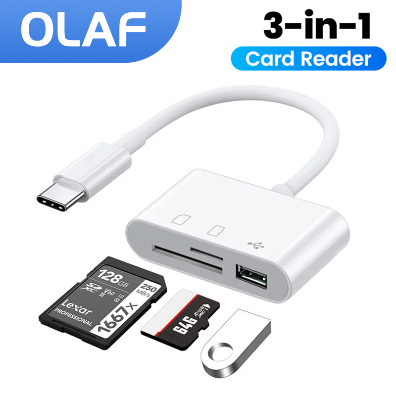 Microsd Card Tablet - 3in-1 Type-C Card Reader OTG SD