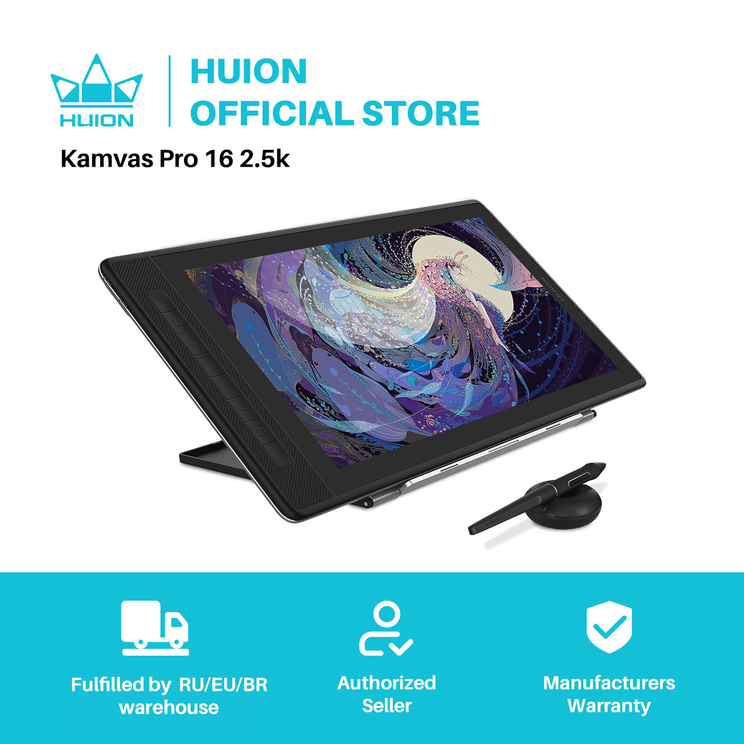 Huion Tablet Accessories - HUION KAMVAS Pro 16 2.5K QHD