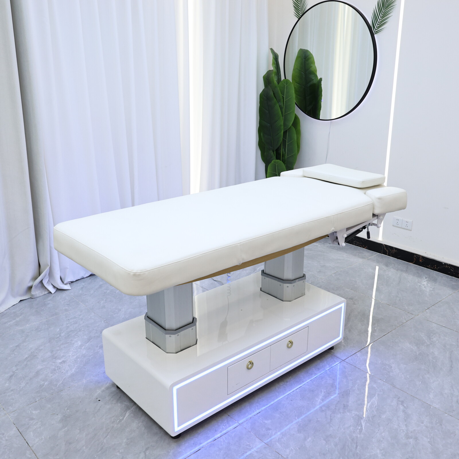 Massage Table Accessories Uk - Electric Lifting, White Beauty Care Bed,