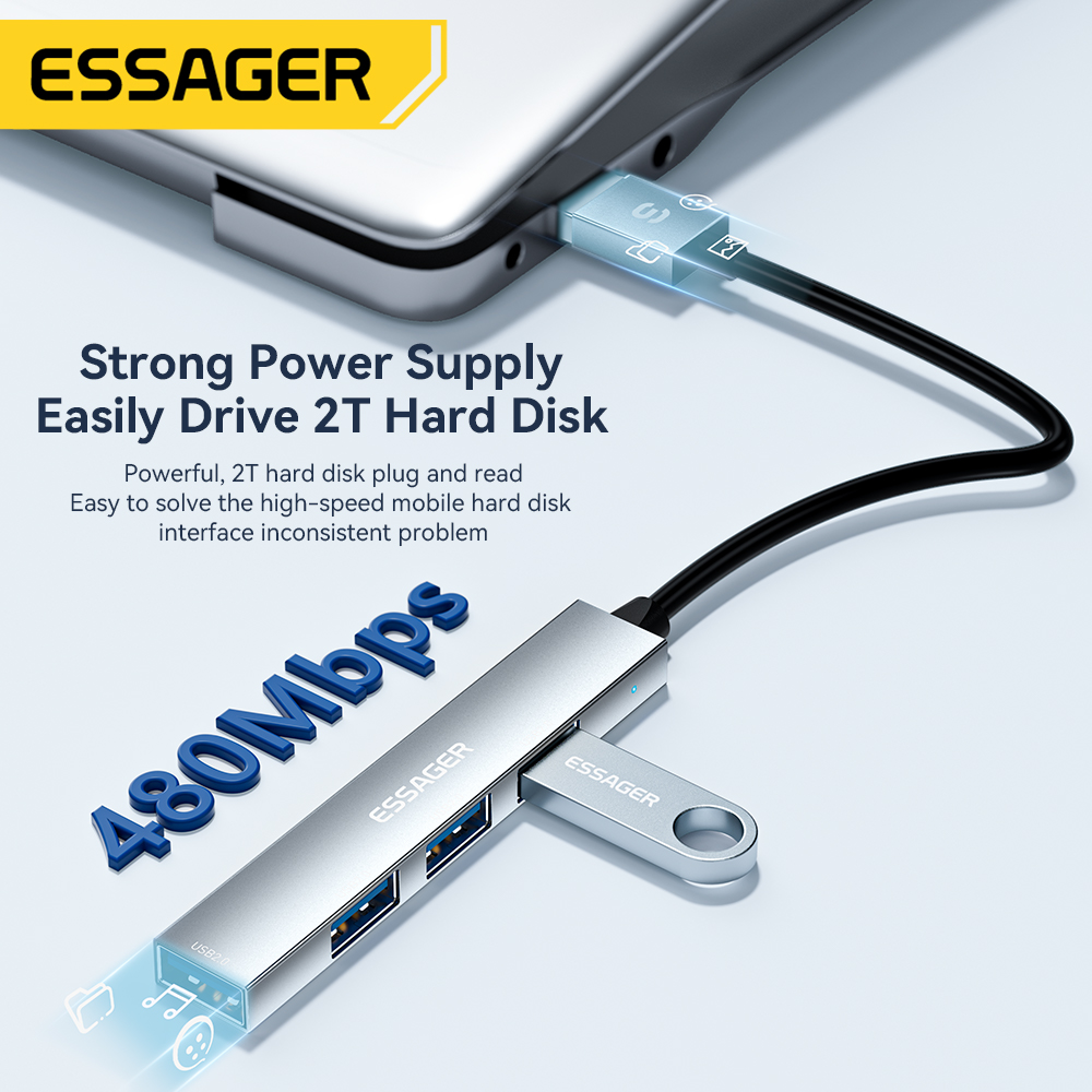 Essager 4 in 1 USB C Cable Hub - Usb Hub Type C 评论和价格