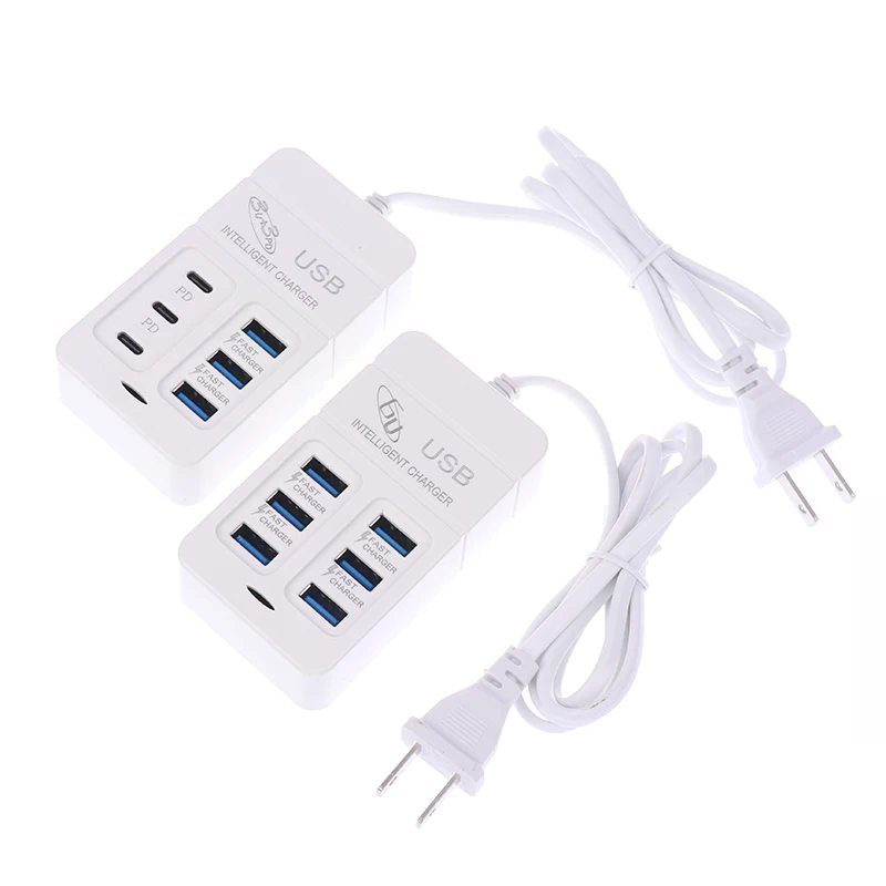 1PC US Plug 6Ports Multiport U - Usb Hub Type C 评论和价格