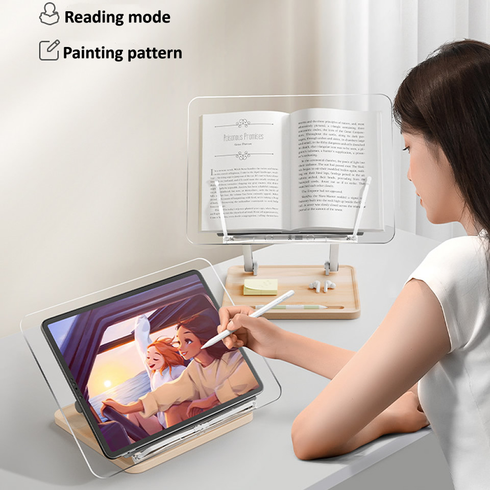 Wooden Reading Stand with Ligh - Essential Tablet Accessories 评论和价格