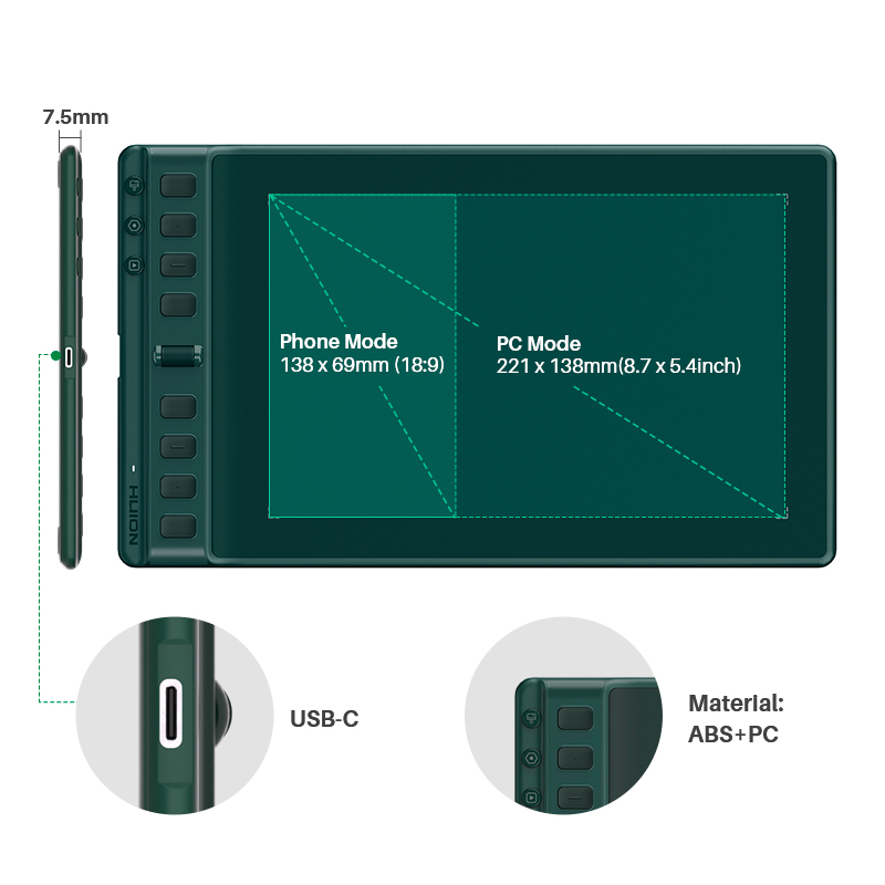 Huion Inspiroy 2 M H951P Graph - Huion Tablet Accessories 评论和价格